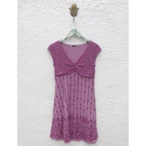 Athleta Magenta Patterned Midi Dress